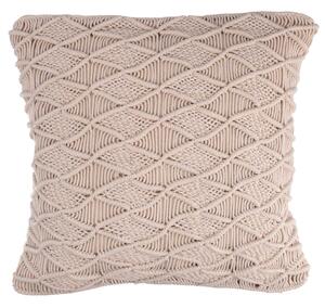 Fodera per Cuscino Decorativo Quadrato 45x45 cm in Tessuto Macramè Ecrù