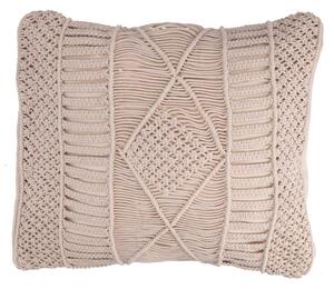 Fodera per Cuscino Decorativo Quadrato 45x45 cm in Tessuto Macramè Ecrù