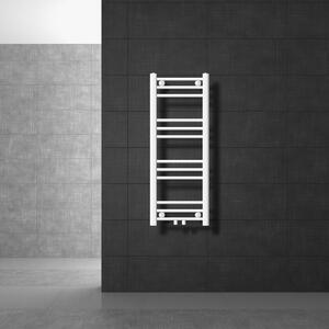 LuxeBath Radiatore da bagno Sahara 400x1200 mm Bianco diritto con attacco centrale Radiatore Scaldasalviette Asciugasalviette Radiatore per asciugamani senza elemento riscaldante