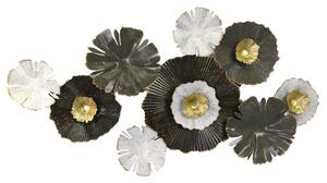 Pannello Decorativo da Parete Fiori 90,8x6,4x48,3 cm in Metallo Verde