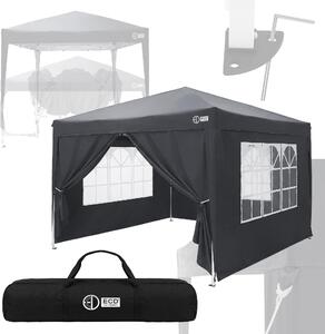 Padiglione ECD Germany, 3x3 metri, antracite, impermeabile, stabile, resistente alle intemperie invernali. Padiglione pieghevole pop-up, padiglione da giardino, tenda da giardino pieghevole, tenda per feste all'aperto