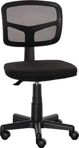 DecHome Sedia da Ufficio con Ruote in Tessuto Mesh colore Nero