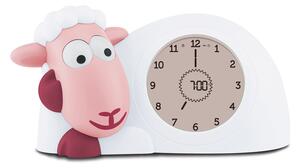 Orologio Pecora Multifunzione 20x12x14 cm con Sveglia Bianco/Rosa