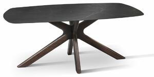 Tavolo Rettangolare 90x180x76 cm in Ceramica Marmo Gemini Nero