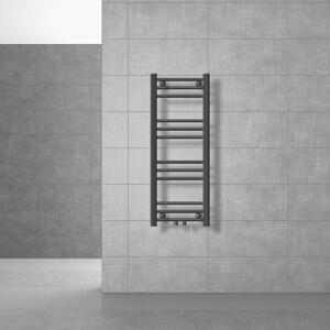 LuxeBath Radiatore da bagno Sahara 300x800mm Nero diritto con attacco centrale Radiatore Scaldasalviette Asciugasalviette Radiatore per asciugamani senza elemento riscaldante