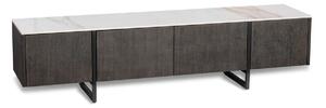 Mobile TV 40x180x45 cm in MDF e Ceramica Marmo Alpha Calacatta