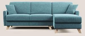 Edgar divano letto angolare in tessuto felis impermeabile T03 azzurro