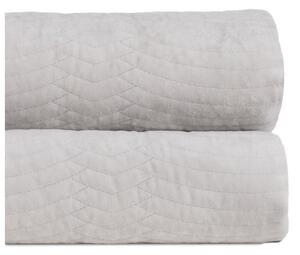 Copriletto color crema in velluto con rivestimento trapuntato 230x260 cm – Ixia