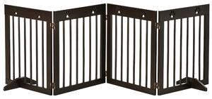 Cancellino di Sicurezza per Cani Pieghevole 204x30x61 cm in Legno di Pino Marrone
