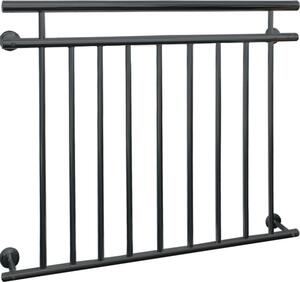 ECD Germany Balcone francese, 90x128 cm, con 9 barre di riempimento, antracite opaco e ruvido, ringhiera per balconi in acciaio verniciato a polvere