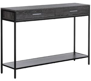Consolle da Ingresso 2 Cassetti 120x30x81,5 cm in Legno e Acciaio Grigio