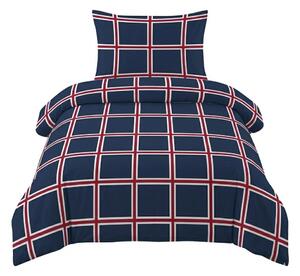 Set copripiumino e federa blu scuro in cotone per letto singolo 140x200 cm Frank – Cotton House