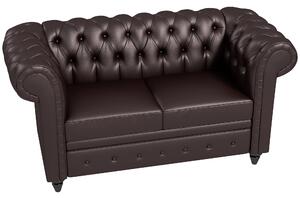 Divano 2 Posti 160x84x80 cm in Similpelle Marrone