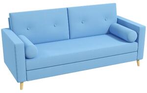 Divano 3 Posti 180x81x83 cm in Tessuto Azzurro