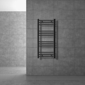 LuxeBath radiatore bagno Sahara, 400x800 mm, antracite, curvo con attacco laterale, senza elemento riscaldante