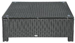 Tavolino Basso da Giardino 85x50x39 cm in Rattan PE Nero