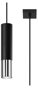 Lampadario nero/argentato in metallo ø 8 cm Longbot – Sollux
