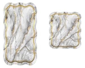 Set di tappetini per il bagno grigi/dorati 2 pz 60x100 cm – Foutastic