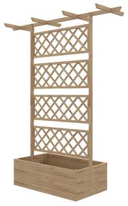 Letto per Orto con Traliccio e Pergola 160x55x183 cm in Legno Naturale