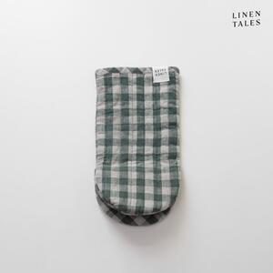 Guanto da forno in lino Forest Green Gingham – Linen Tales
