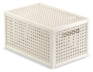 Scatola con coperchio color crema in plastica riciclata 19x30x15 cm Kaya – Curver