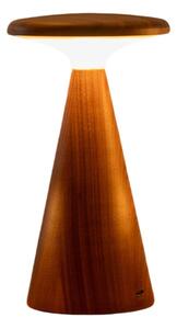 Lampada da tavolo LED colore naturale scuro con paralume in legno (altezza totale 14 cm) Sylva – Gingko