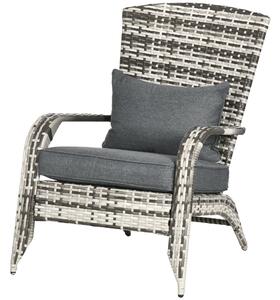 Sedia da Giardino 64x80x90 cm in Rattan e Acciaio Grigio