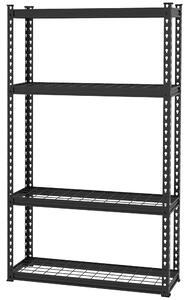Scaffale 4 Ripiani 70x30x152 cm in Metallo Nero