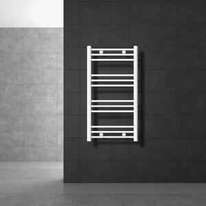 LuxeBath radiatore per bagno Sahara, 500x800 mm, bianco, diritto con attacco laterale, senza elemento riscaldante