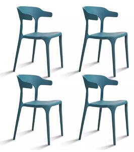 Set 4 Sedie Impilabili 50x75,5x52 cm in Polipropilene New America Ottanio
