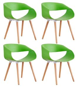 Set 4 Sedie in Polipropilene 45x71x60 cm Gambe in Faggio Fold Verde