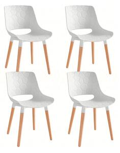 Set 4 Sedie in Polipropilene 46x81x47 cm Gambe in Faggio Nest Bianco