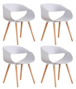 Set 4 Sedie in Polipropilene 45x71x60 cm Gambe in Faggio Fold Bianco