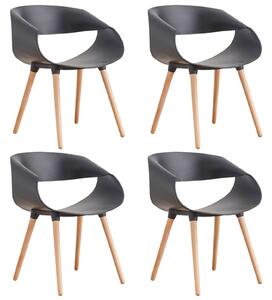 Set 4 Sedie in Polipropilene 45x71x60 cm Gambe in Faggio Fold Nero