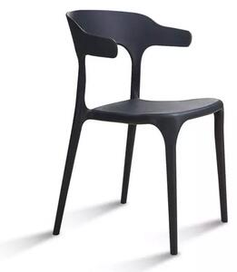 Set 4 Sedie Impilabili 50x75,5x52 cm in Polipropilene New America Nero