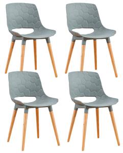 Set 4 Sedie in Polipropilene 46x81x47 cm Gambe in Faggio Nest Grigio