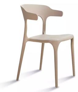 Set 4 Sedie Impilabili 50x75,5x52 cm in Polipropilene New America Tortora