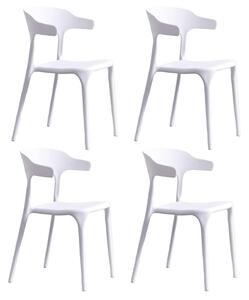 Set 4 Sedie Impilabili 50x75,5x52 cm in Polipropilene New America Bianco