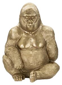 Statua Gorilla 64x82x53 cm in Poliresina Oro