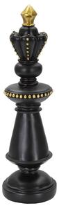 Re da Scacchi 11x32,5x11 cm in Poliresina Nero/Oro