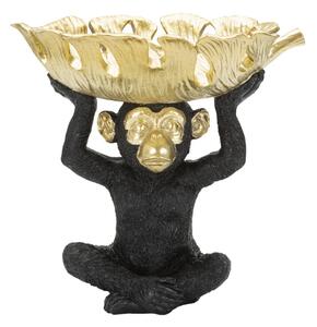 Scimmia Svuota Tasche 25,2x24x21 cm in Poliresina Nero/Oro