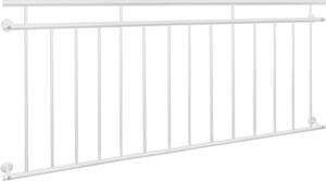 ECD Germany Balcone francese, 90x225 cm, con 14 barre di riempimento, bianco opaco e ruvido, ringhiera per balconi in acciaio verniciato a polvere