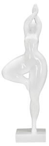 Statua Donnina Yoga 16x45,8x9 cm in Poliresina Bianco
