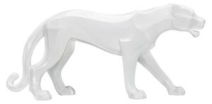 Statua Pantera 70x32,5x18 cm in Poliresina Bianco