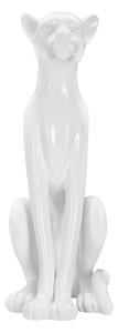 Statua Leopardo 27x74x38 cm in Poliresina Bianco