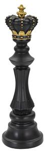 Re da Scacchi 13x40,5x13 cm in Poliresina Nero/Oro