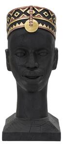 Statua Uomo Masai 25x56x25 cm in Poliresina Nero/Oro