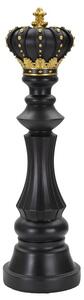 Re da Scacchi 14x50x14 cm in Poliresina Nero/Oro