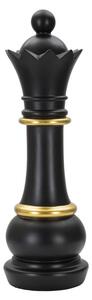 Regina da Scacchi 15x50x15 cm in Poliresina Nero/Oro