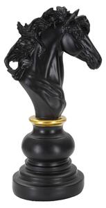Cavallo da Scacchi 14x27x11 cm in Poliresina Nero/Oro